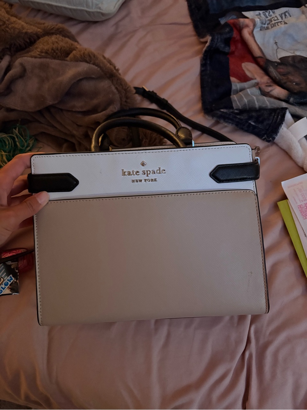 kate spade Two-Tone Cream & Black Satchel